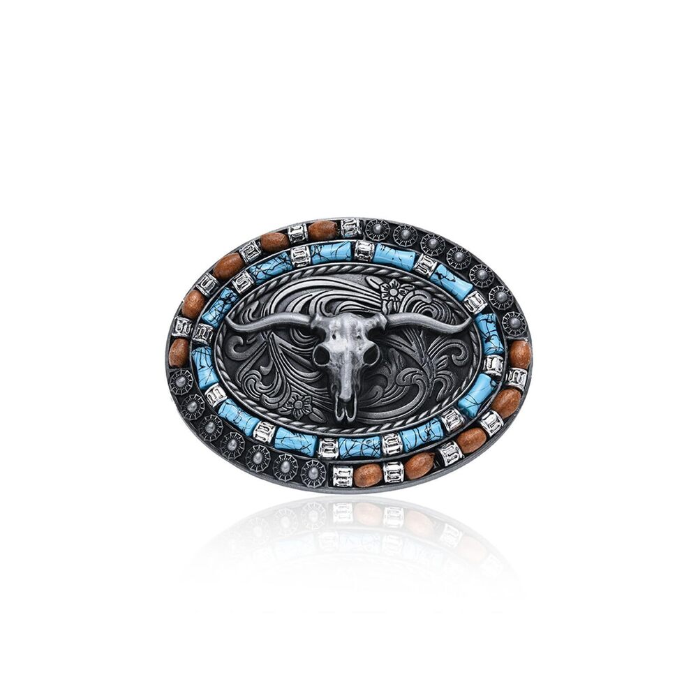 6759 Western Belt Buckles Longhorn Bull Belt Buckle Cowboy Cowgirl Rodeo